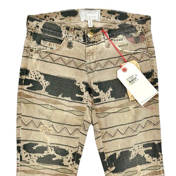 Current/Elliott The Ankle Skinny Vintage Tribal Destroy Jeans Size 24 NWT $218 - Picture 6 of 13